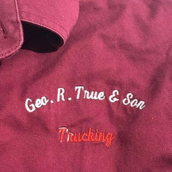 WearGuard Burgundy Long-Sleeve Button-Up Shirt Geo. R. True & Son Trucking Embro - Picture 4 of 4